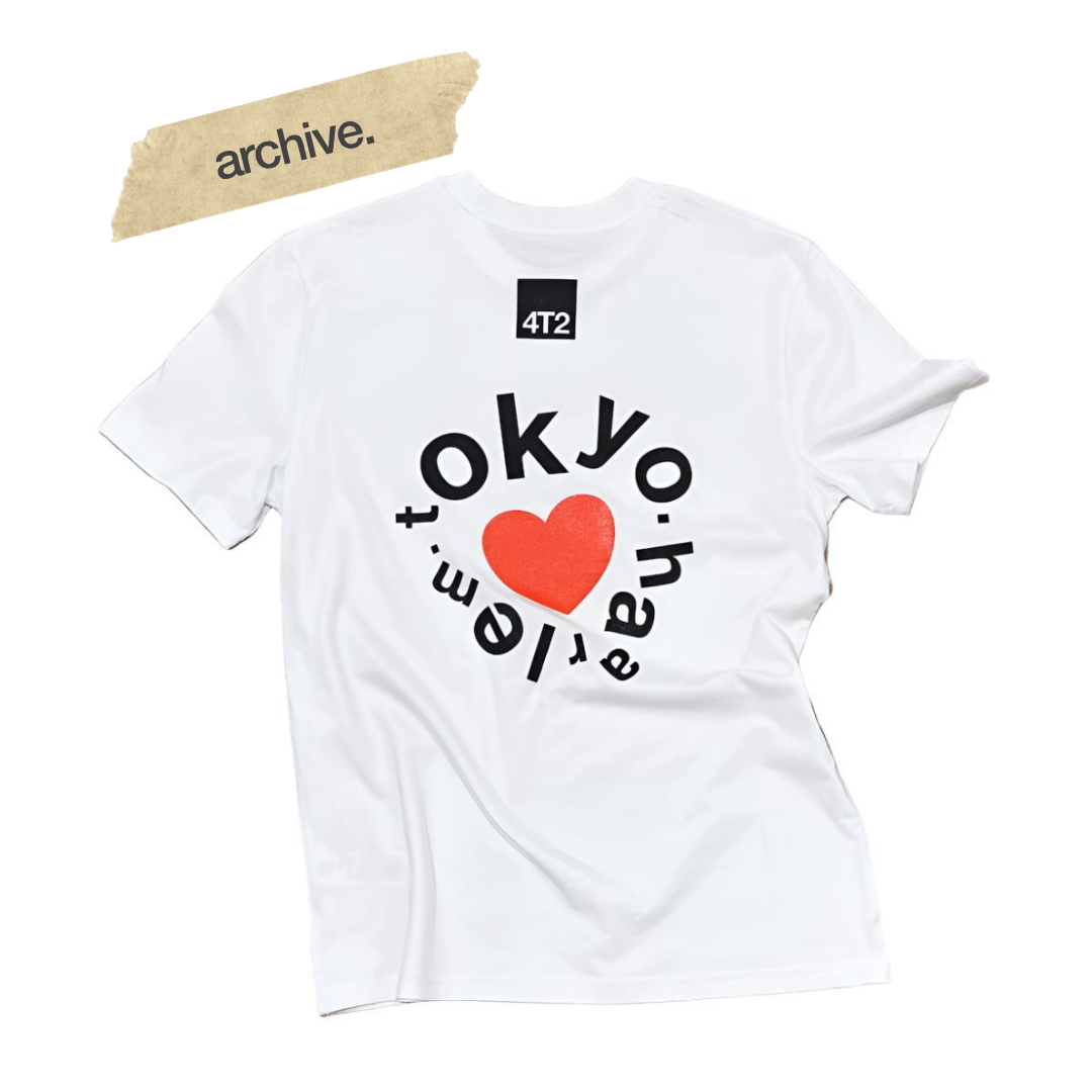 tee downbeat running, tokyo love on white, archive.