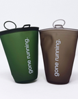 flask, gone running, green.