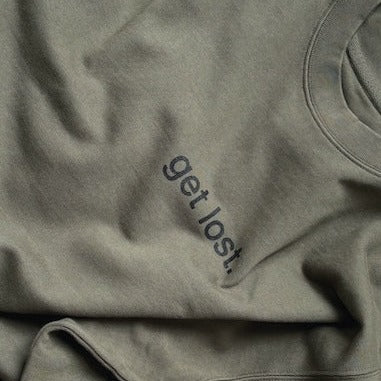 sweater, get lost, army green, archive.
