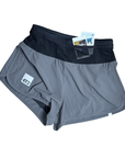 classic womens microperf short 3", grey.