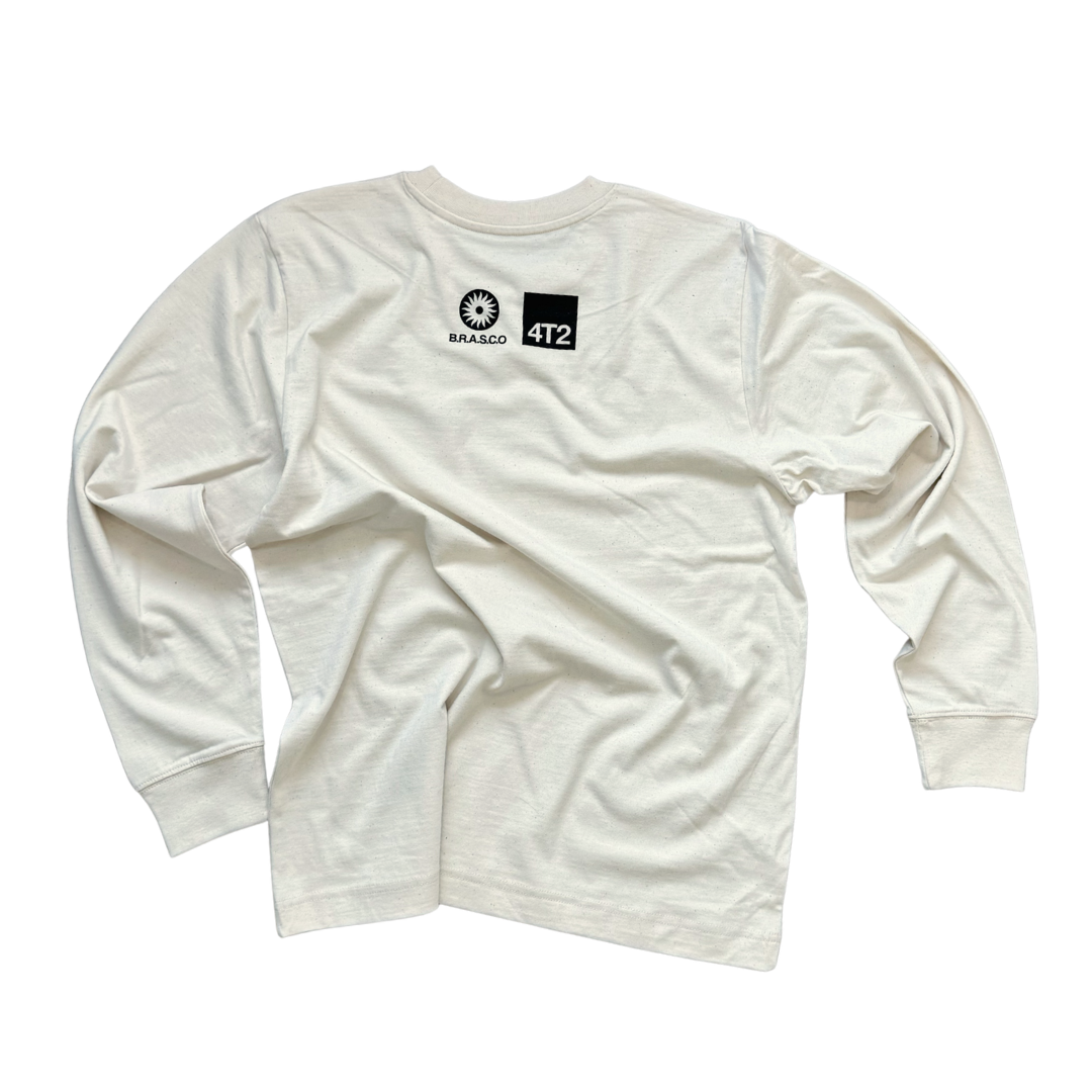 longsleeve, gone surfing, raw white.