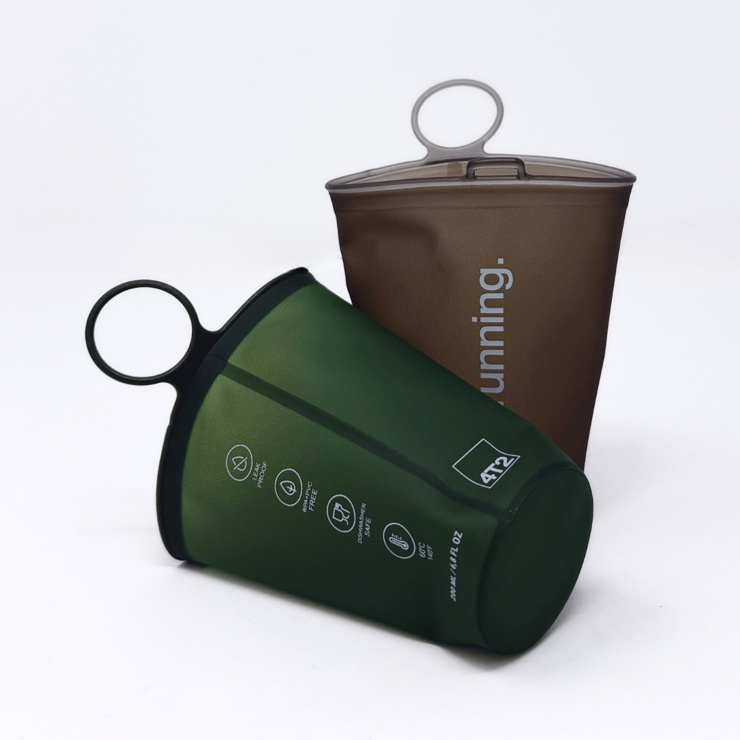 flask, gone running, green.