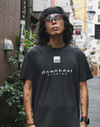 tee downbeat running, tokyo love on vintage black.