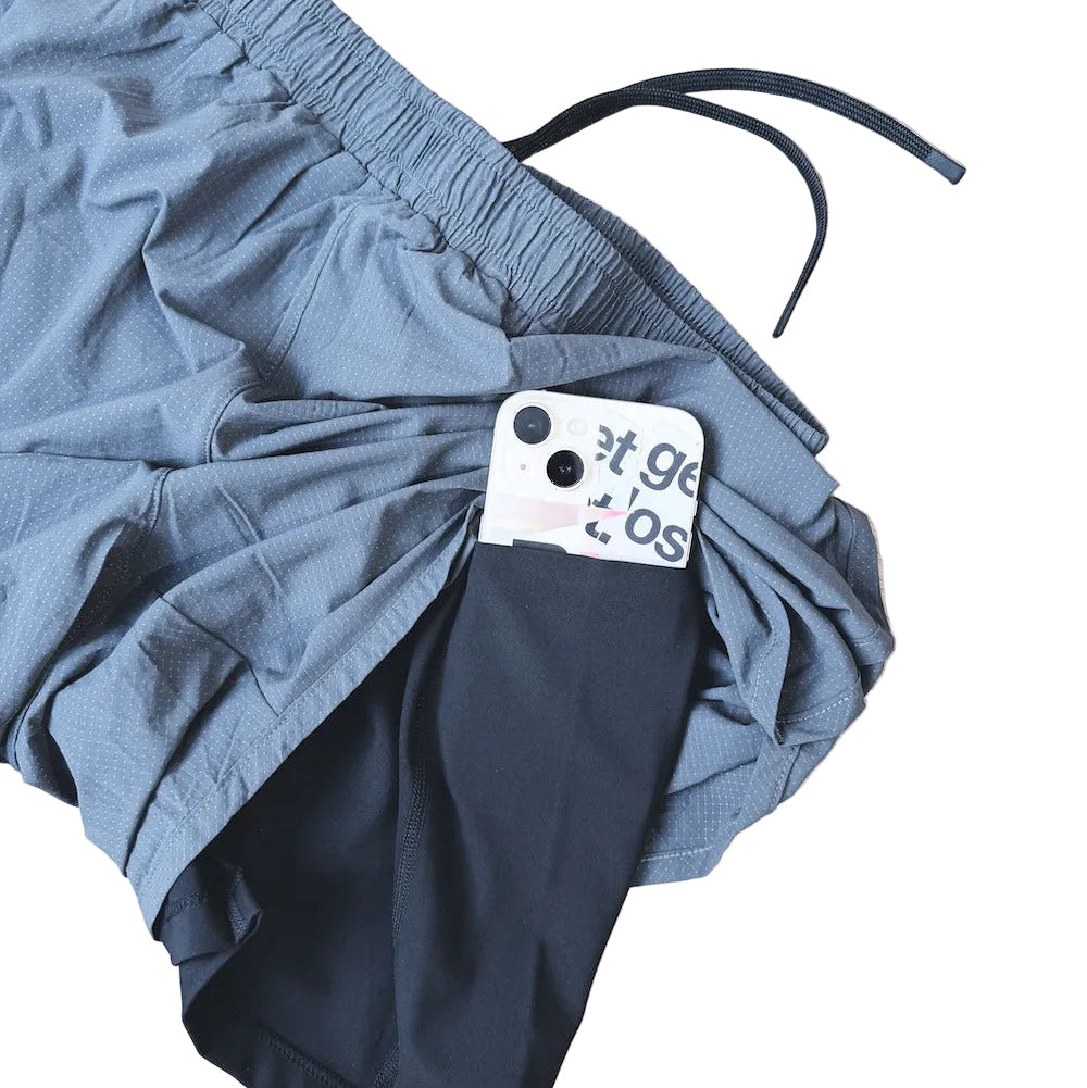 classic mens microperf short 5" get lost, grey.