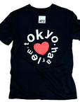 tee downbeat running, tokyo love on vintage black.