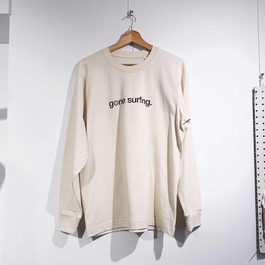 longsleeve, gone surfing, raw white.