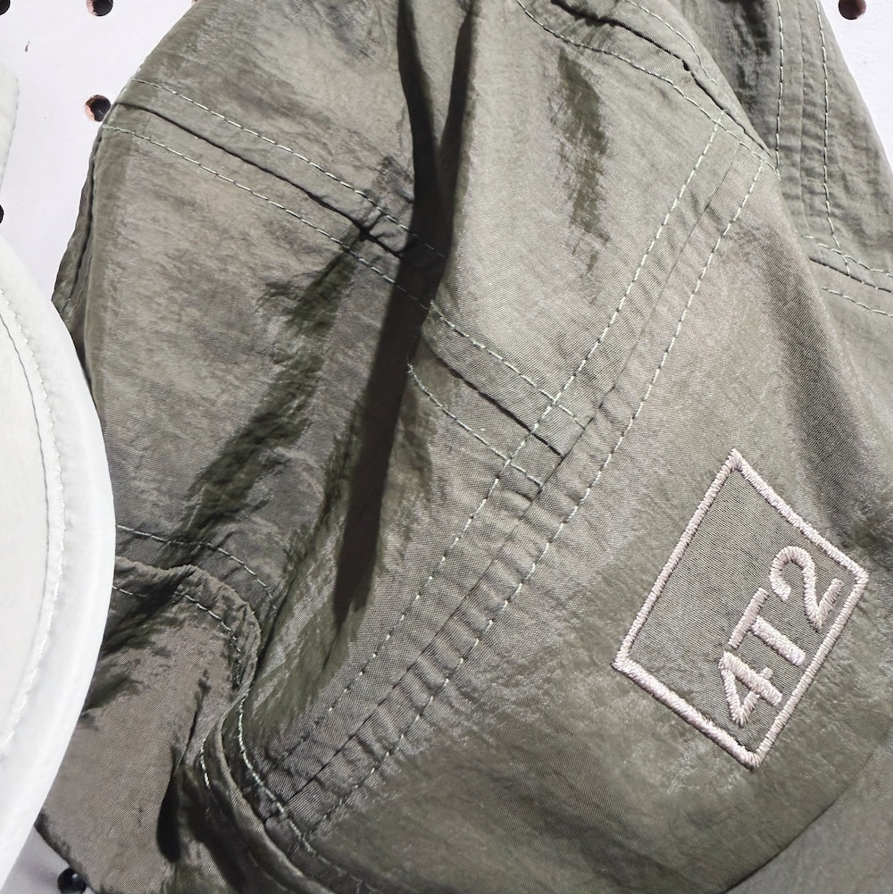 technical adjustable race cap, gone running, dark olive.